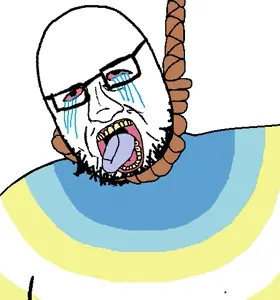pearljak, 1soyjak, ack, bald, black eyes, bloodshot eyes, blue tongue, crying, fat, glasses