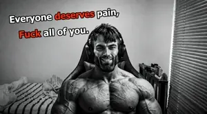 gigachad, deserved it, black and white, buff, chair, ernest khalimov, foodistzen, gray background, gray skin, hair