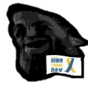 gigachad, gigatard, nuurumoji, 1nas, beard, black and white, black background, dark, down syndrome, emoji