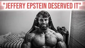 gigachad, jeffrey epstein, deserved it, 1nas, beard, bed, bold text, buff, chair, english text