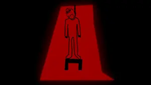gapejak, animated, anime, closed mouth, crying, glasses, rope, suicide, neon genesis evangelion