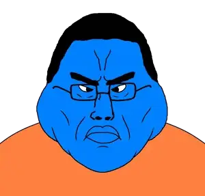 squidward tentacles, chudjak, disgusting trevorcreature, disgusting chudcreature, chuddified soyjaks, fusionjaks, angry, bald, big lips, black hair