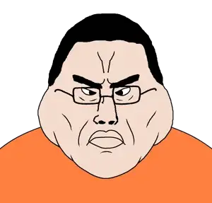 squidward tentacles, chudjak, disgusting trevorcreature, disgusting chudcreature, chuddified soyjaks, fusionjaks, angry, bald, big lips, black hair