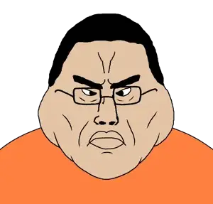 squidward tentacles, chudjak, disgusting trevorcreature, disgusting chudcreature, chuddified soyjaks, fusionjaks, angry, bald, big lips, black hair