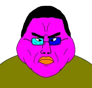squidward tentacles, chudjak, disgusting trevorcreature, disgusting chudcreature, colorjak, chuddified soyjaks, fusionjaks, angry, bald, big lips