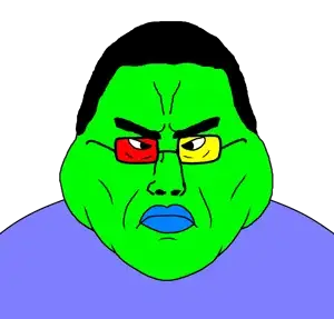 squidward tentacles, chudjak, disgusting trevorcreature, disgusting chudcreature, colorjak, chuddified soyjaks, fusionjaks, angry, bald, big lips