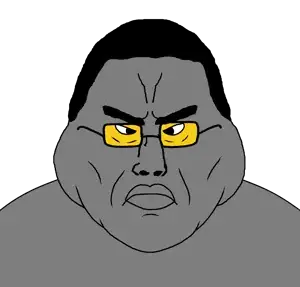squidward tentacles, chudjak, disgusting trevorcreature, disgusting chudcreature, chuddified soyjaks, fusionjaks, angry, bald, big lips, black hair