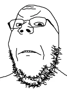 gapejak, 1soyjak, angry, bald, closed mouth, fat, forehead lines, frown, glasses, monochrome