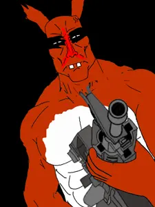 ubersquirrelbeast, chudjak, chudjak front, muscular chud, perceptive chud, perceptive chud front, squirreljak, 1soyjak, animal, black eyes