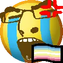 cobson, nuurumoji, 1soyjak, anger mark, angry, bald, closed eyes, crying, emoji, front view