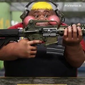hunky, alicia, fat alicia, hunky twink sex machine, hunky twink sex machine, hunky memes, 1soyjak, assault rifle, black eyes, black skin
