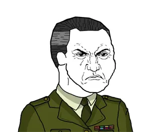 general sam lane, wojak, punisher face, angry, closed mouth, gray hair, hair, military uniform, open eyes, portrait