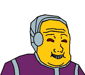 mongol, wojak, armor, bald, chubby, half open mouth, happy, looking to the right, no beard, no glasses
