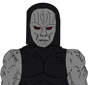 darkseid, chudjak, chudjak front, muscular chud, 1soyjak, bald, buff, closed mouth, clothes, front view