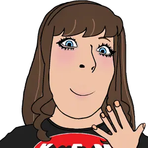 cobson, himeson, femjak, 1soyjak, blue eyes, blush, brown hair, closed mouth, clothes, eyelashes