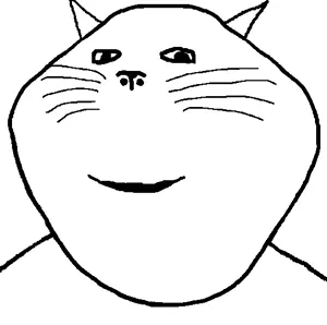 impish soyak ears, impish meowjak, jolly soyak ears, 1soyjak, aliased, animal, cat, cat ears, closed mouth, ears