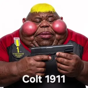 hunky, alicia, fat alicia, hunky twink sex machine, hunky twink sex machine, hunky memes, 1soyjak, assault rifle, blonde hair, blush