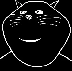 impish soyak ears, impish meowjak, jolly soyak ears, 1soyjak, aliased, animal, cat, cat ears, closed mouth, ears