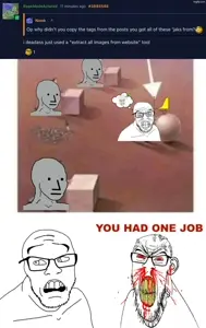 npc wojak, wojak, feraljak, feraljak (concerned), feralrage, your iq, bell curve, black background, chart, clenched teeth