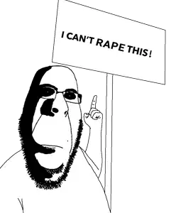 abortion lover, cobson, hornyson, rapeson, 1soyjak, bald, black eyes, distorted, fat, finger