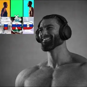 gigachad, gigachaded, 1nas, almost full body, buff, chubby, listening, music, russia, russia ukraine war