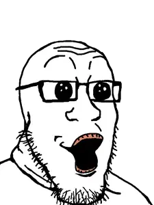 markiplier soyjak, threefourthsplier, oh my god she is so attractive, 1soyjak, bald, big eyes, eyebrows, forehead lines, glasses, lips