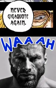 gigachad, vinsmoke judge, gigachaded, anime, beard, black eyes, black hair, blonde hair, buff, closed mouth