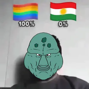 disgusting trevorcreature, 1soyjak, angry, animated, bald, closed mouth, fat, front view, green skin, irl background