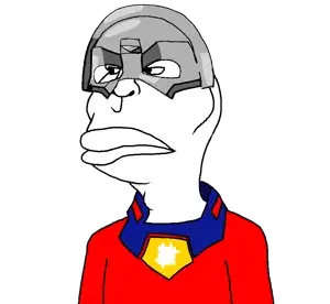 peacemaker, meximutt, brazilmutt, 1soyjak, angry, arm, autism, closed mouth, clothes, frown