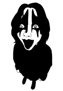 derpjak, female derpjak, femjak, 1soyjak, black eyes, black hair, black metal, clothes, corpse paint, female