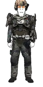 mexiaryan gerontophile, markiplier soyjak, neutralplier, 1soyjak, advanced combat helmet, almost full body, antenna, armor, army, backpack