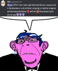 cobson, hornyson, spadeson, 1soyjak, black eyes, blue hair, closed mouth, discord, ear, earring