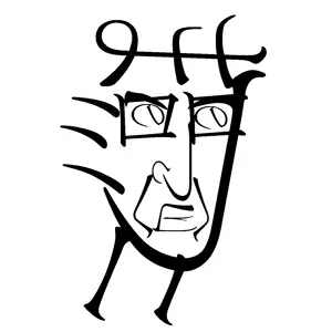 chudjak, 1soyjak, abstract, black eyes, black hair, closed mouth, frown, glasses, hair, henohenomoheji