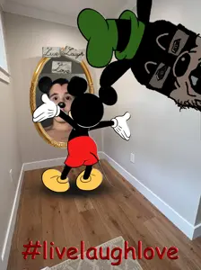 goofy, mickey mouse, markiplier soyjak, 1soyjak, animal, back view, bait, black eyes, black hair, black skin
