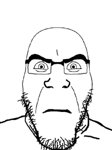 cobson, markiplier soyjak, cobson front2, neutralplier, fusionjaks, 1soyjak, bald, black eyes, black hair, bushy eyebrows
