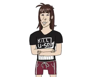 kara eklund, mulletjak, mulletfoid, femjak, 1soyjak, brown hair, clothes, crossed arms, female, girl