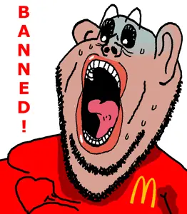 impish soyak ears, impish amerimutt, amerimutt, ban images, 1soyjak, bald, ban, banned, black eyes, brown skin