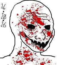 wojak, 16.10.16, 1nas, blood, blood on face, creepy, d.a.k, d.a.k., dak, grin