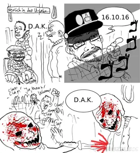 jotaro kujo, wojak, 16.10.16, 1nas, anime, bald, black hair, blood, comic, d.a.k