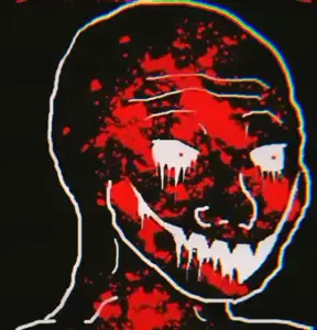 wojak, 16.10.16, black background, blood, d.a.k, d.a.k., dak, le scary face, shit nobody cares about, vantablack skin
