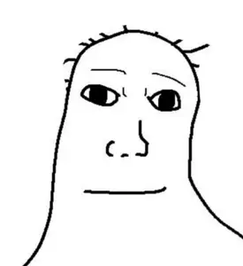 shroomjak, wojak, bald, hair, less hairs, looking at you, no glasses, portrait, short hair, uncolored skin
