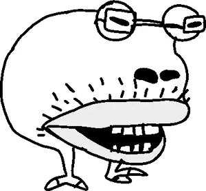 spotty bulbear, bulbjak, unknown, useful soys, 1soyjak, animal, bald, bulborb, closed eyes, full body
