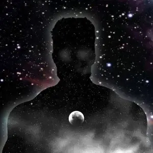 gigachad, 1nas, buff, calm, closed mouth, earth, front view, glowing eyes, gray outline, hair