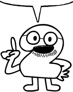 bbwpencil, 1soyjak, bald, black eyes, front view, full body, glasses, looking at you, open eyes, open mouth