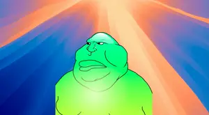 meximutt, 1soyjak, big lips, blue background, cleavage, eyebrows, fat, fatass, frutiger aero, futuristic