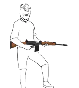 happy merchant, gapejak, kosherjak, wholesome soyjak, kosherjaks, 1soyjak, 30 caliber, 7.62x51mm, almost full body, arm