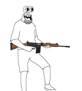 mr krabs, zanzibarjak, joke soyjaks, 1soyjak, 30 caliber, 7.62x51mm, almost full body, animal, arm, bald