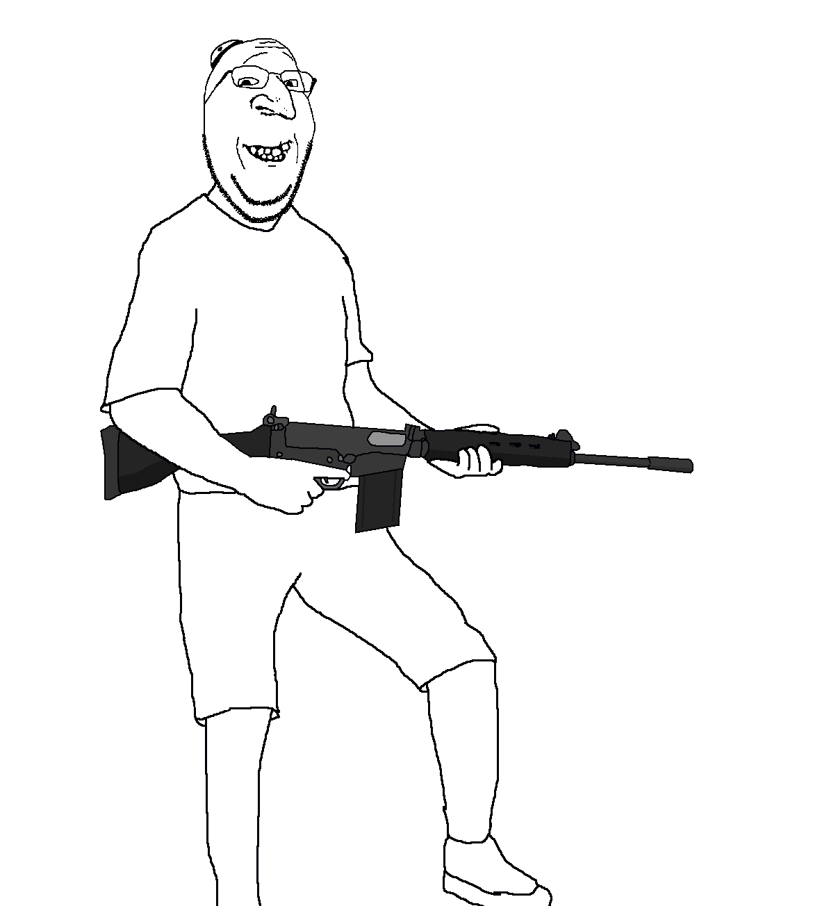 happy merchant, gapejak, kosherjak, wholesome soyjak, kosherjaks, 1soyjak, 30 caliber, 7.62x51mm, almost full body, arm
