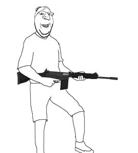 happy merchant, gapejak, kosherjak, wholesome soyjak, kosherjaks, 1soyjak, 30 caliber, 7.62x51mm, almost full body, arm