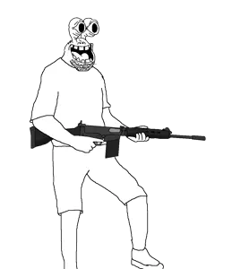 mr krabs, zanzibarjak, joke soyjaks, 30 caliber, 7.62x51mm, almost full body, animal, arm, battle rifle, chin